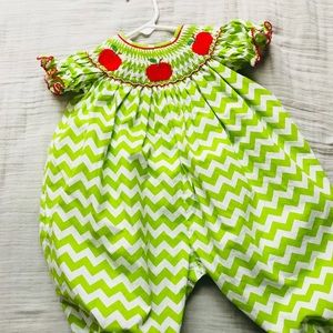 Smocked Apple Boutique romper